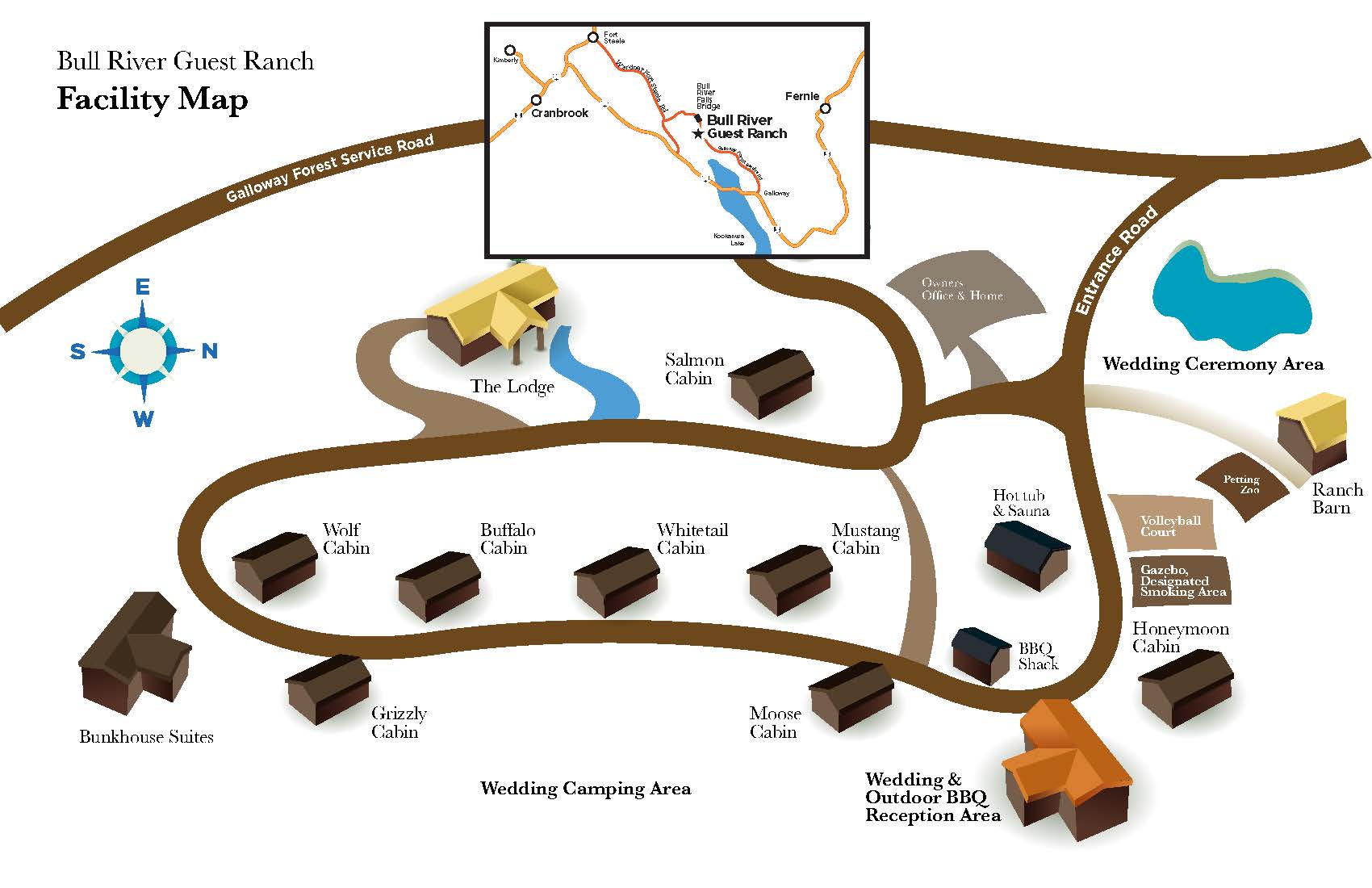 Bull River Guest Ranch Facility Map